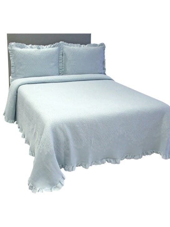 colcha Elysee +volante azul celeste - Imagen 1
