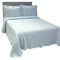 colcha Elysee +volante azul celeste - Imagen 1