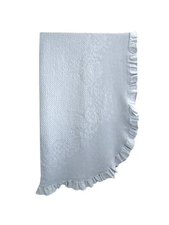colcha Elysee +volante azul celeste - Imagen 2