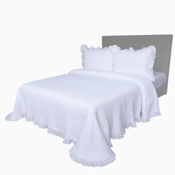 Colcha Positano volante tul marfil - Imagen 1