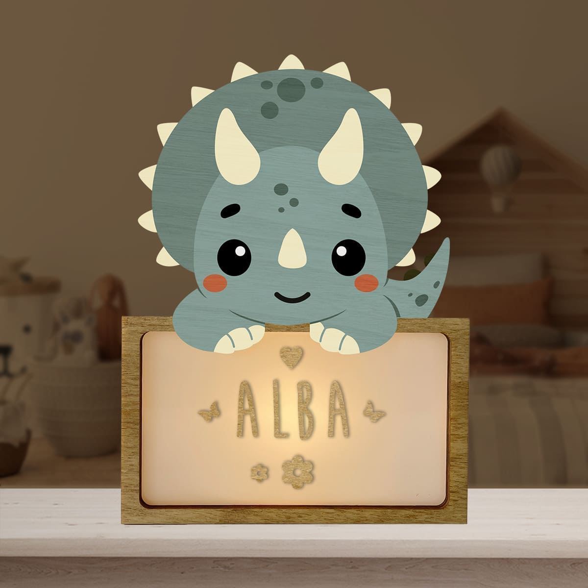 Lámpara Dinosaurio Triceratops Personalizable - Imagen 3