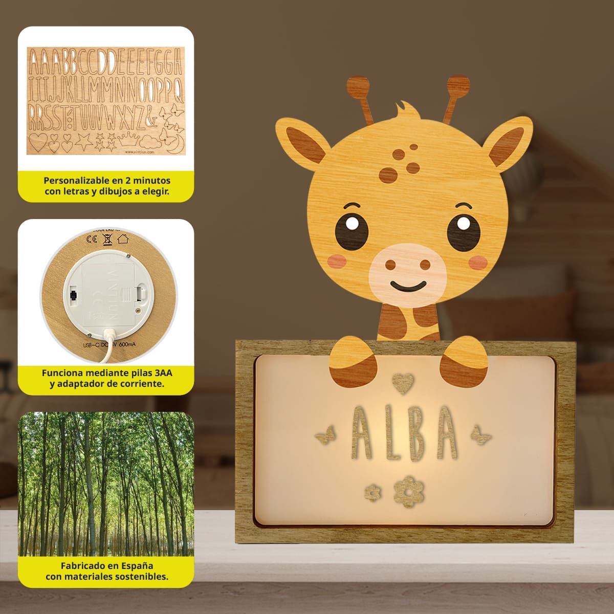 Lámpara Jirafa Personalizable - Imagen 2