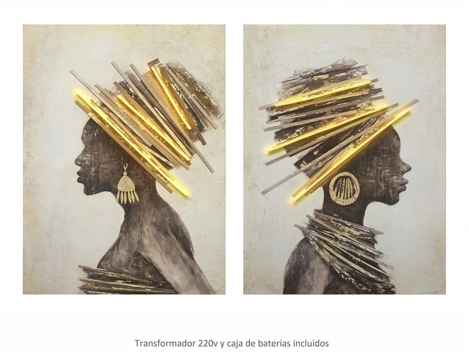 Lienzo Africanas set 2 - Imagen 1