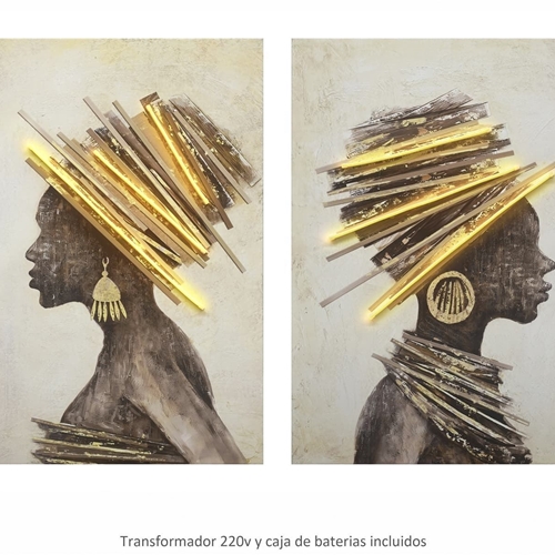 Lienzo Africanas set 2 - Imagen 1