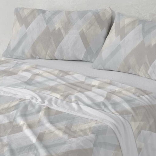 Sábanas de Nacarina Burrito Blanco – Diseño Geométrico - Imagen 1